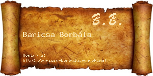 Baricsa Borbála névjegykártya